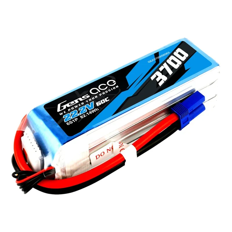 Gens Ace 3700mAh 22,2V 60C 6S1P Lipo Akkupack mit EC5 Stecker