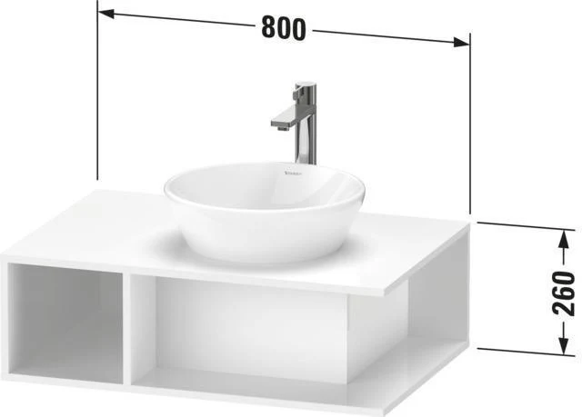 DURAVIT D-Neo WTU wandh.,1 offenes Fach l., Eiche Terra