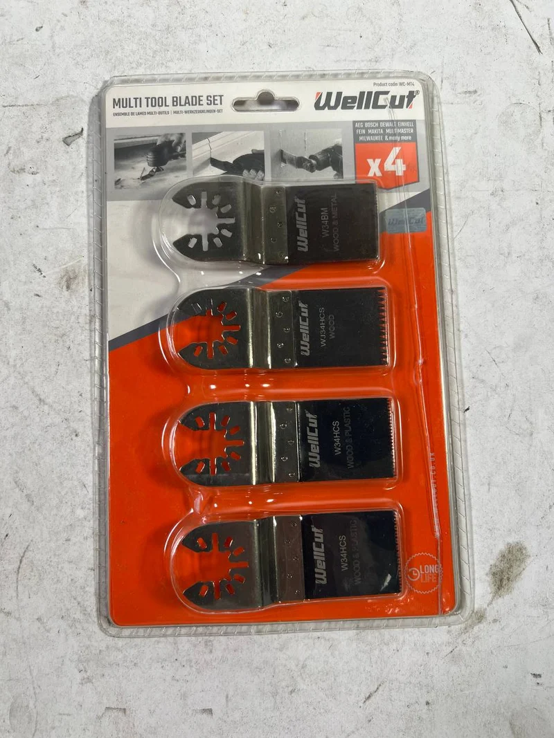 WellCut MT-4 Multi Tool Werkzeugklingen-Set 4-teilig Universal Zubehör OIS Long Life - Neuwertig
