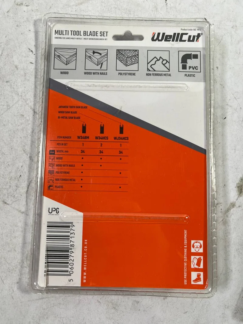 WellCut MT-4 Multi Tool Werkzeugklingen-Set 4-teilig Universal Zubehör OIS Long Life - Neuwertig