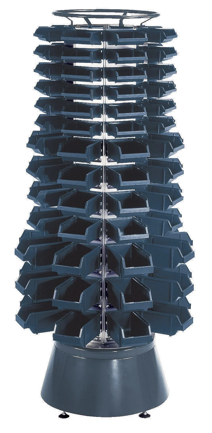 raaco Sichtboxen-Drehturm H.1600 mm aus Stahl, unmontiert, für 3 VE Sichtboxen (Art.Nr. 795659-795662)