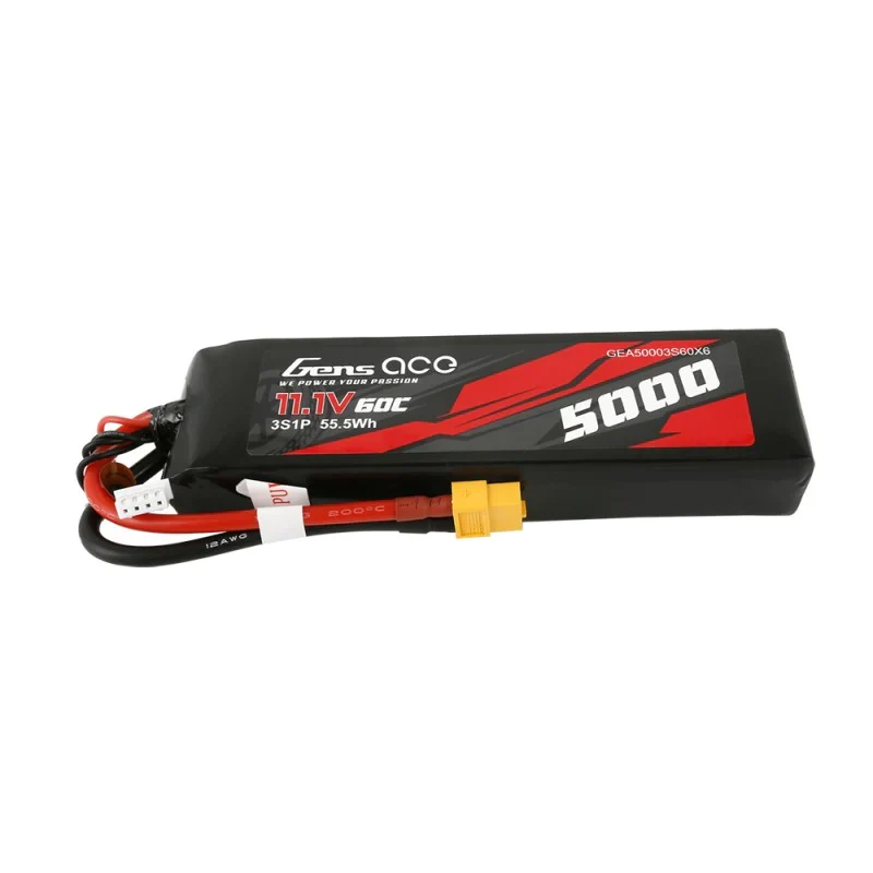 Gens Ace 5000mAh 11.1V 60C 3S1P Lipo mit XT60 Stecker