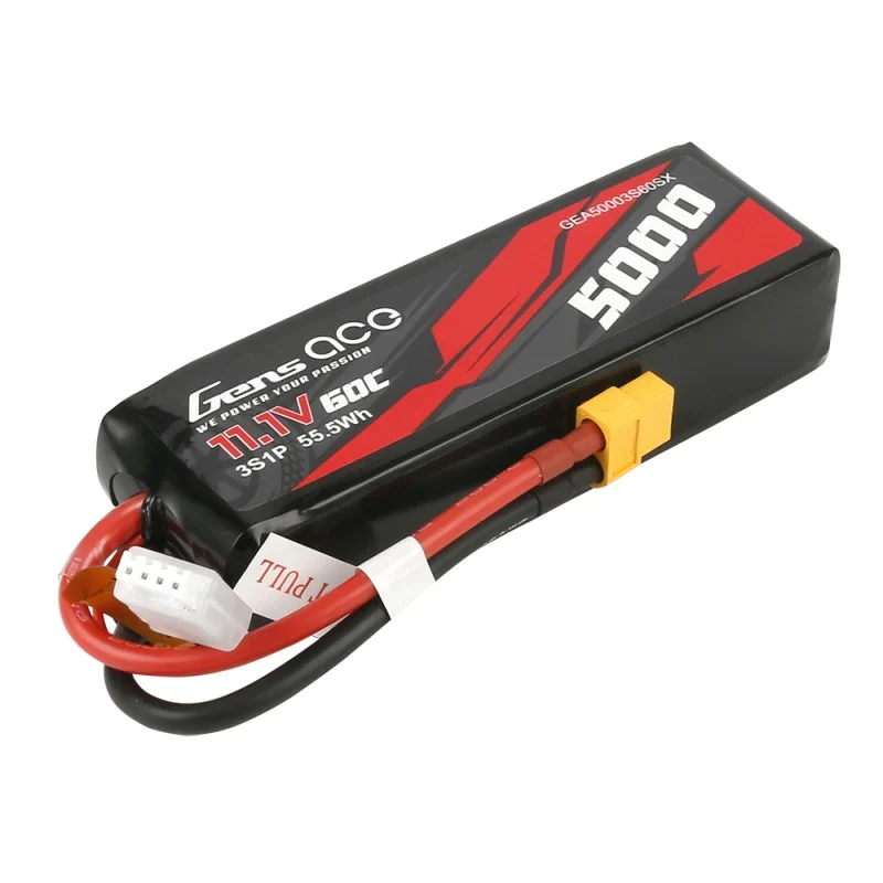 Gens Ace 5000mAh 11.1V 60C 3S1P Short-Size Lipo mit XT60 Stecker