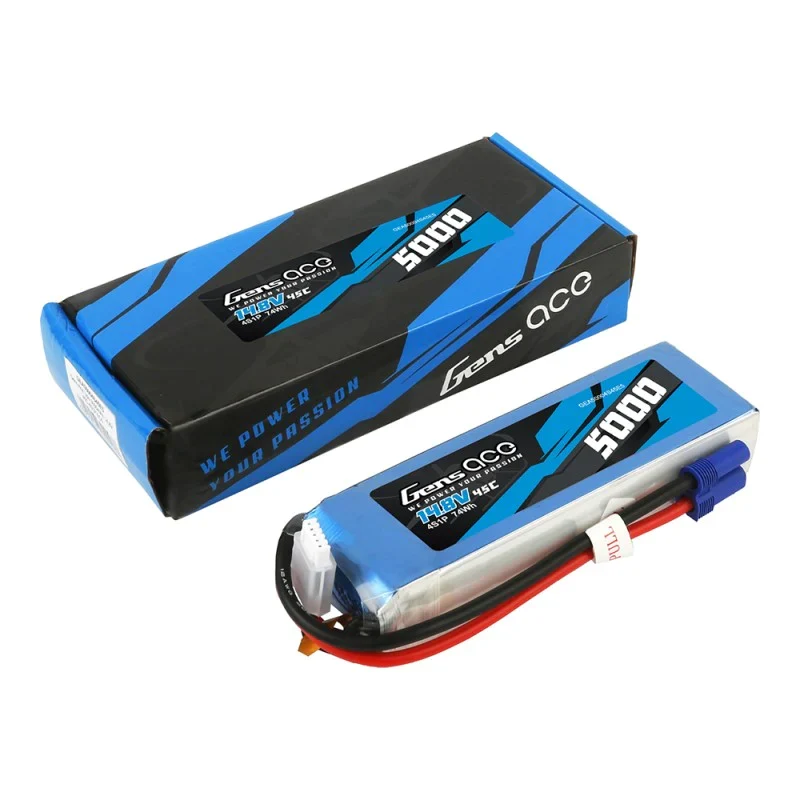 Gens Ace 5000mAh 14,8V 45C 4S1P Heli Lipo Akku mit EC5 Stecker