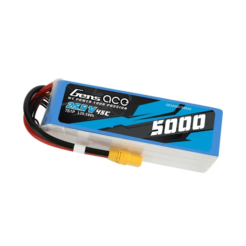 Gens Ace 5000mAh 25,9V 45C 7S1P Lipo-Akkupack mit XT90
