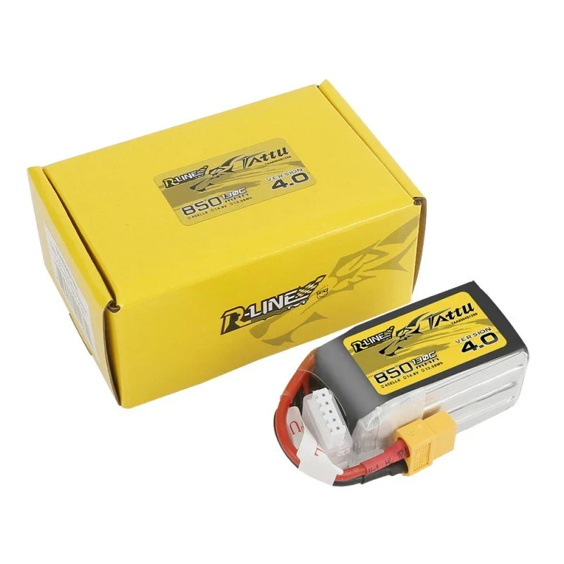 Tattu R-Line 850mAh 14.8V 4S1P 130C Lipo Akkupack mit XT60 Stecker