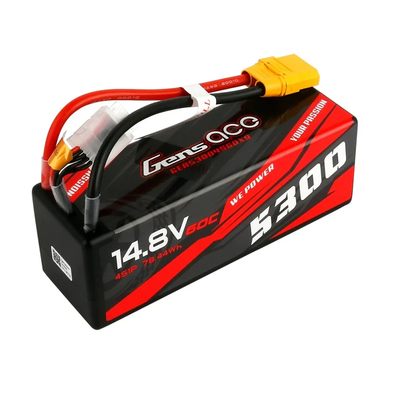 Gens Ace 5300mAh 14,8V 60C 4S1P HardCase 14# Auto Lipo Akku mit XT90