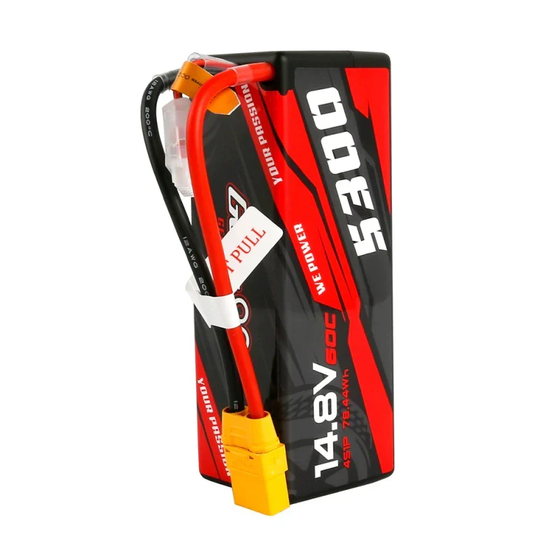 Gens Ace 5300mAh 14,8V 60C 4S1P HardCase 14# Auto Lipo Akku mit XT90