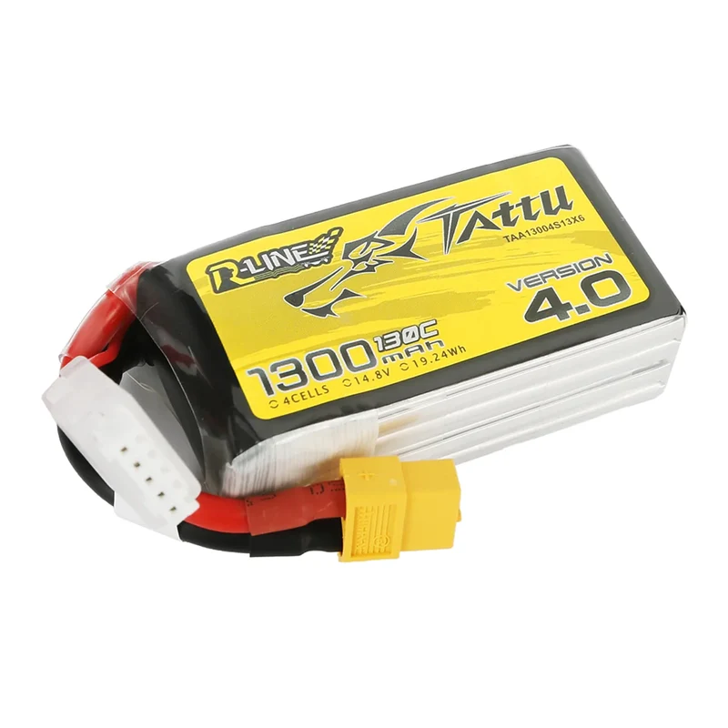 Tattu R-Line Version 4.0 1300mAh 14,8V 130C 4S1P Lipo Akku XT60 Stecker