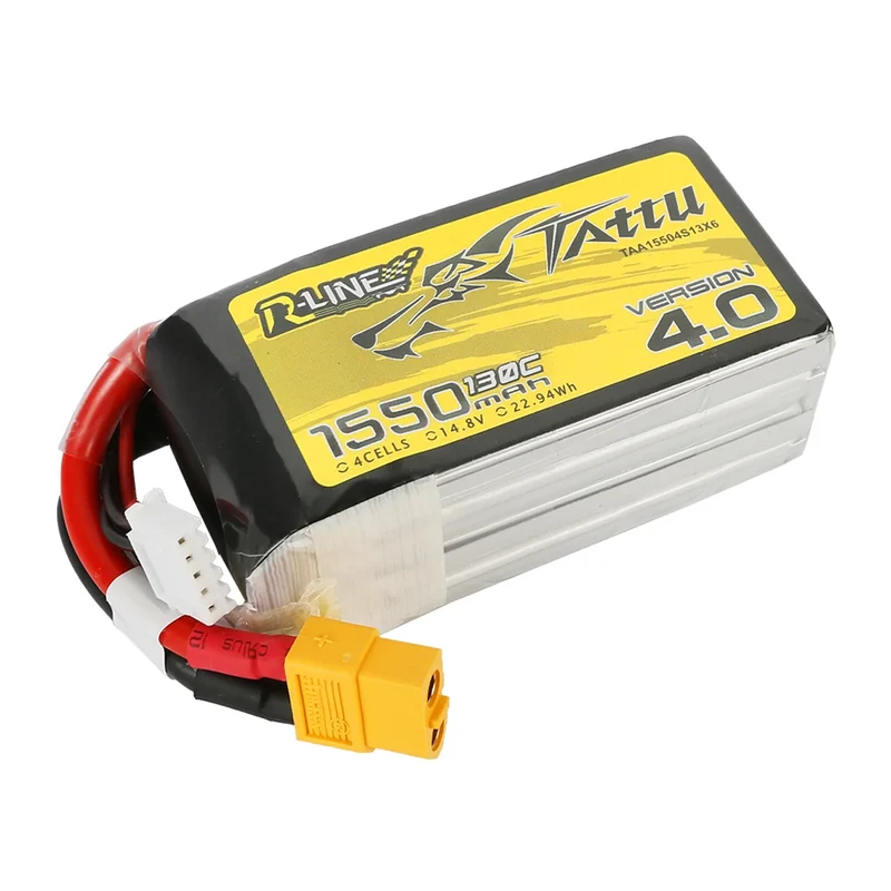 Tattu R-Line Version 4.0 1550mAh 14,8V 130C 4S1P Lipo Akku XT60 Stecker