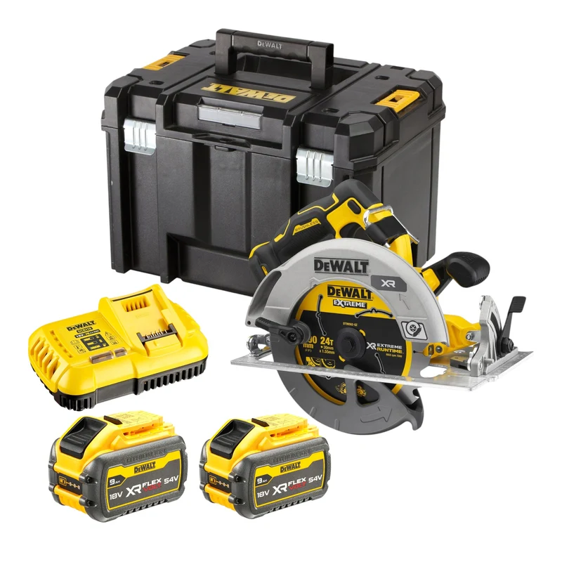 DeWalt DCS 573 X2T Akku Handkreissäge 18 V 190 x 30 mm Brushless + 2x Akku 9,0 Ah + Ladegerät + TSTAK