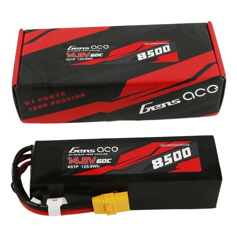 Gens Ace 8500 mAh 14,8 V 60 C 4S1P Lipo-Akku PC-Materialgehäuse mit XT90-Stecker