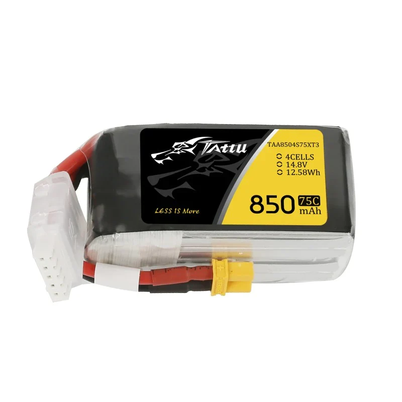 Tattu 850mAh 4S 14.8V 75C Lipo Akku mit XT30 Stecker