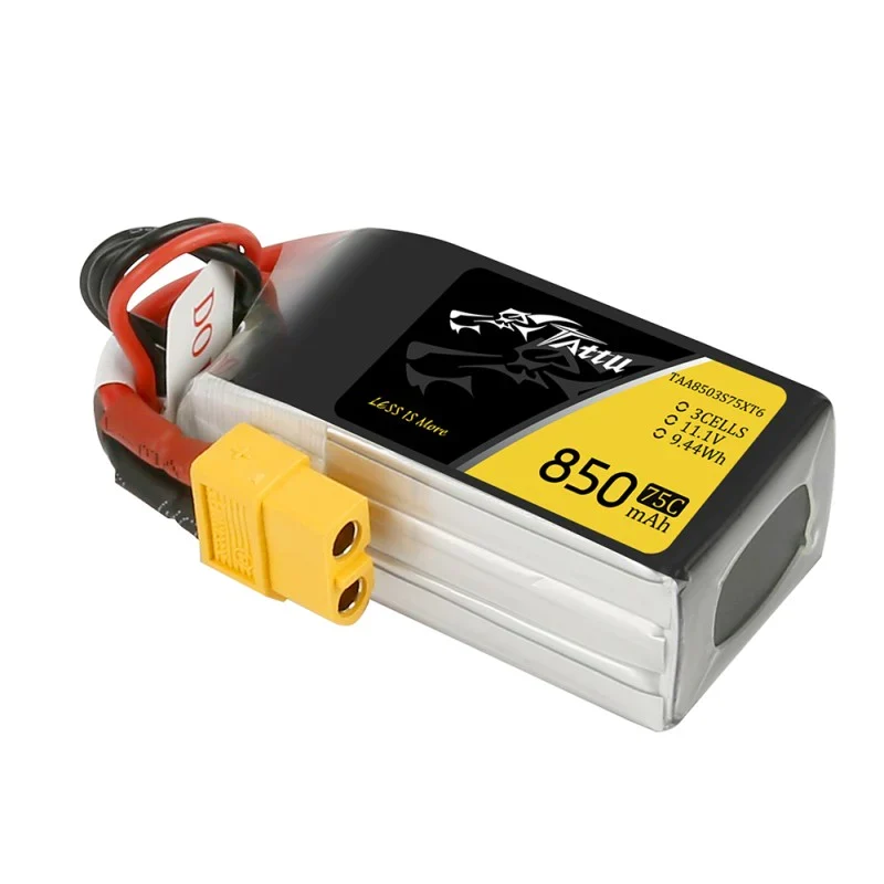 Tattu 850mAh 11.1V 75C 3S1P Lipo Akku mit XT60 Stecker