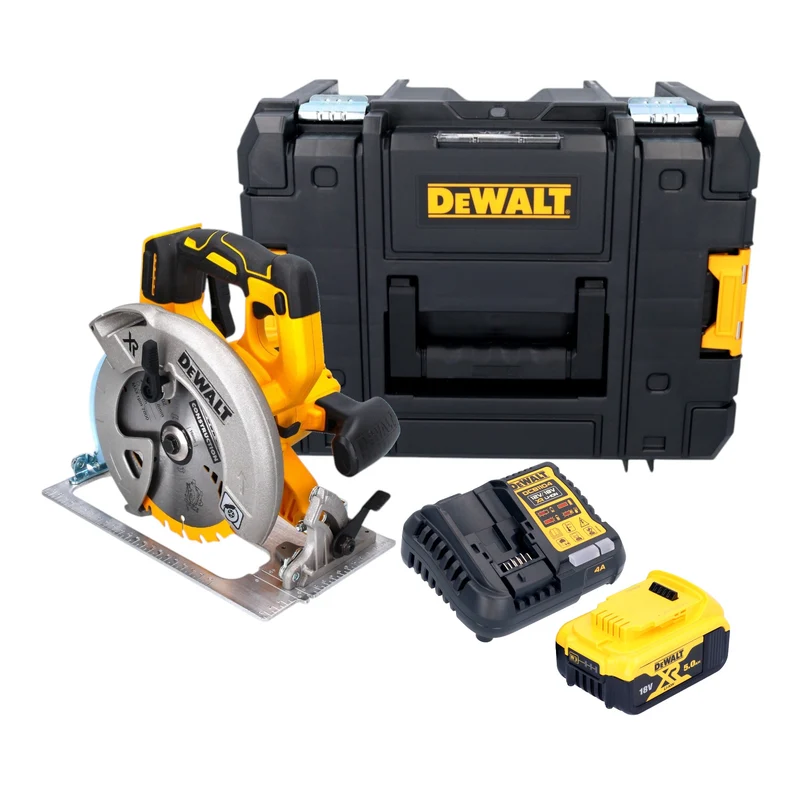 DeWalt DCS 570 P1T Akku Handkreissäge 18 V 184 mm Brushless + 1x Akku 5,0 Ah + Ladegerät + TSTAK