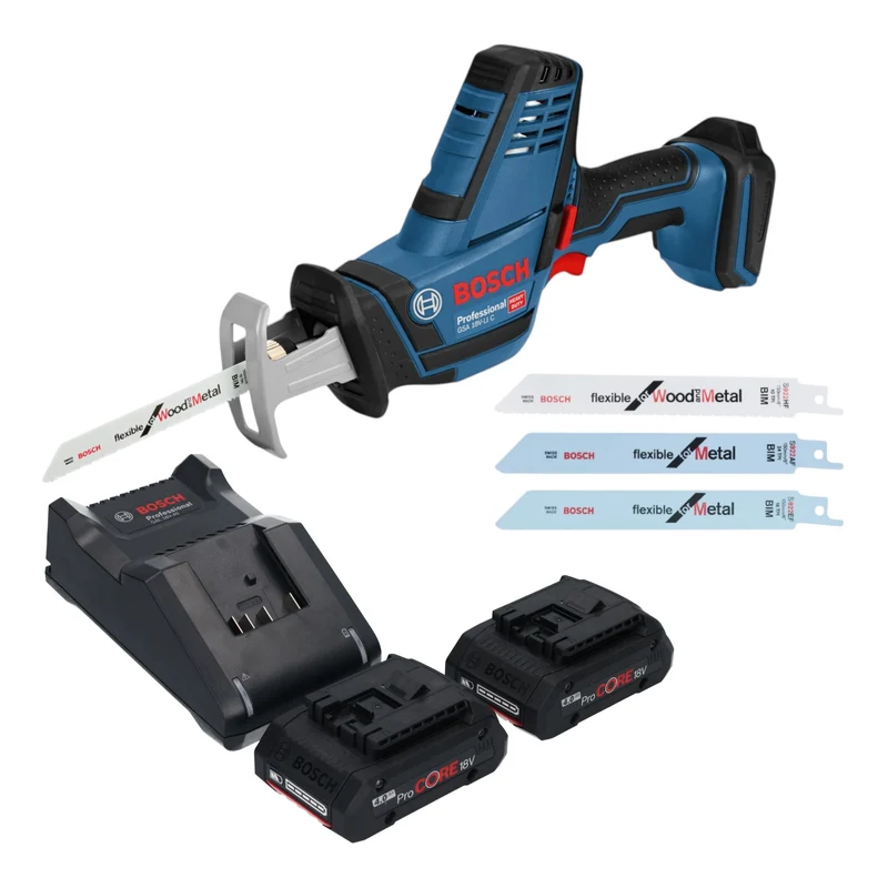 Bosch GSA 18V-LI C Professional Akku Reciprosäge Säbelsäge 18 V + 2x ProCORE Akku 4,0 Ah + Ladegerät