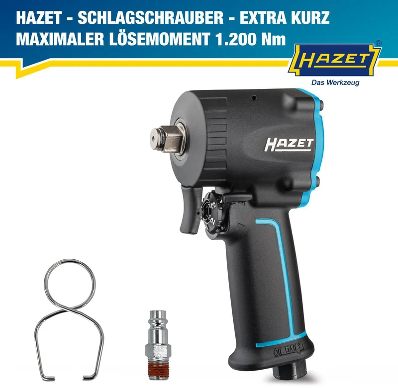 HAZET Druckluftschlagschrauber 9012M-1 12,5 mm (1/2 Zoll) A4-kt. 678 Nm – Jumbo Hammer Schlagwerk