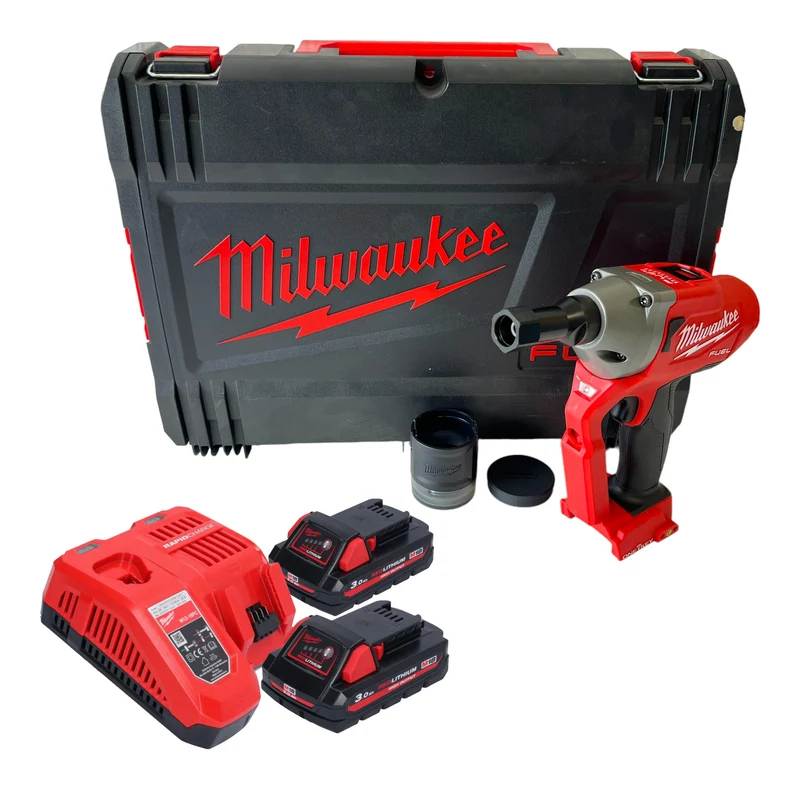 Milwaukee M18 ONEFLT-302X Akku Schließringbolzensetzgerät 18 V 4,8 / 6,4 / 9,53 mm + 2x Akku 3,0 Ah + Ladegerät + HD Box