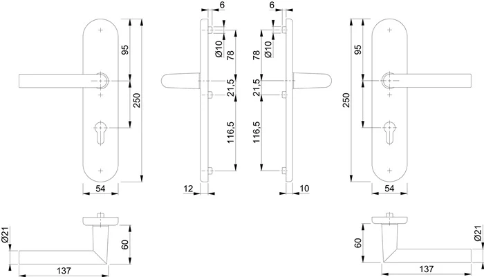 HOPPE Schutzgarnitur Amsterdam 1400/3331/3310 Aluminium F1 ( 3000209117 )