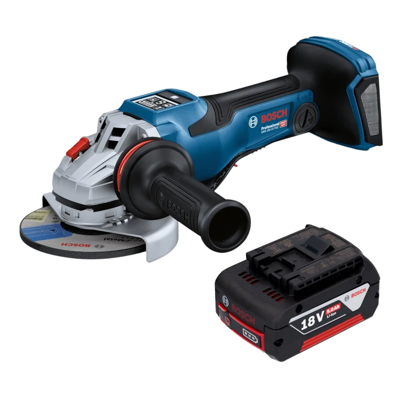Bosch GWS 18V-15 PSC Professional Akku Winkelschleifer 18 V 125 mm BITURBO Brushless + 1x Akku 5,0 Ah - ohne Ladegerät
