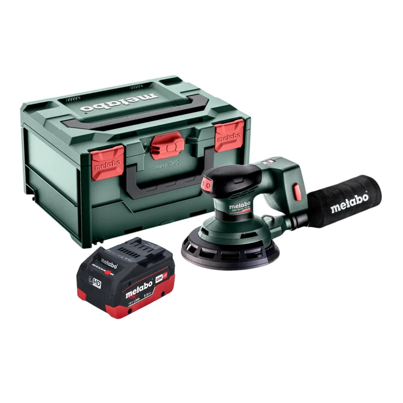Metabo SXA 18 LTX 150 BL Akku Exzenterschleifer 18 V 150 mm Brushless + 1x LiHD Akku 5,5 Ah + metaBOX - ohne Ladegerät