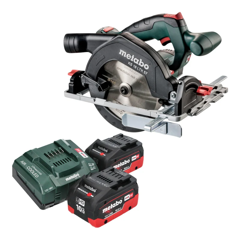 Metabo KS 18 LTX 57 Akku Handkreissäge 18 V 165 mm + 2x LiHD Akku 10,0 Ah + Ladegerät