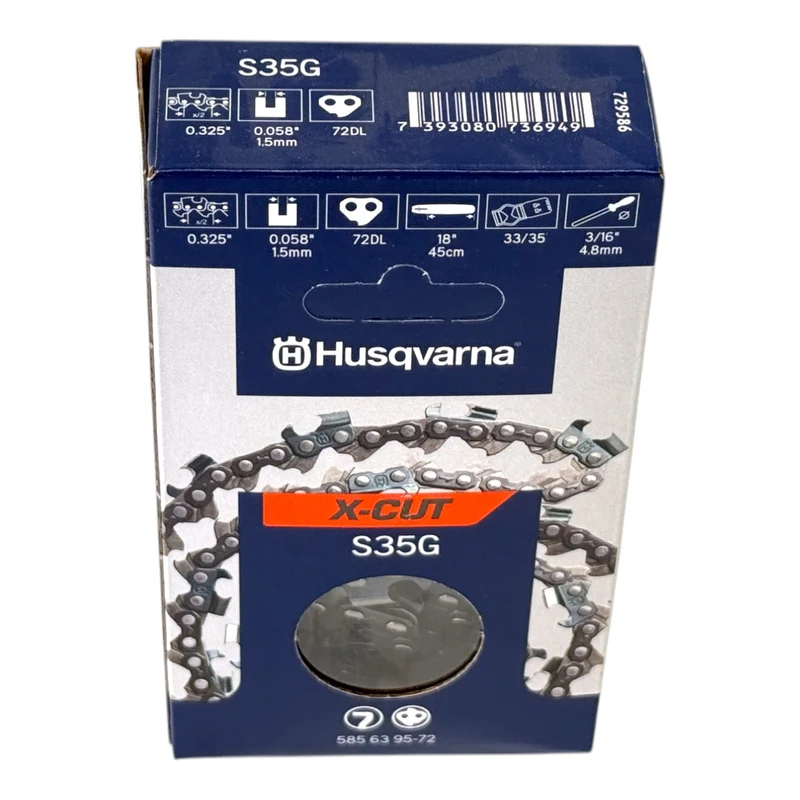 Husqvarna X-CUT S35G Sägekette 45 cm .325" 1,5 mm HM ( 585639572 ) für Kettensäge