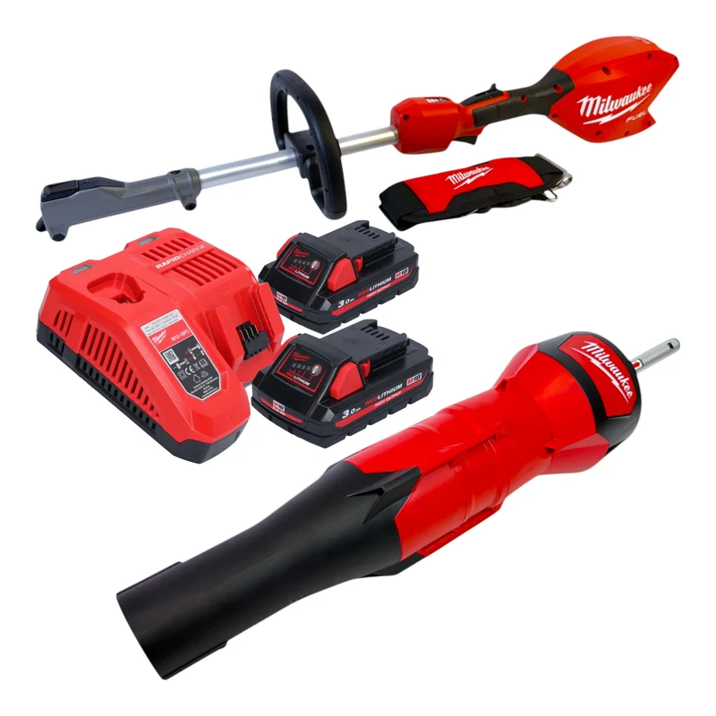 Milwaukee M18 FOPH2-BA-302 Akku Basiseinheit 18 V Brushless + Gebläse Aufsatz + 2x Akku 3,0 Ah + Ladegerät