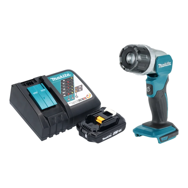 Makita DML 808 RA1 Akku Handstrahler 14,4 / 18 V 190 lm LED + 1x Akku 2,0 Ah + Ladegerät