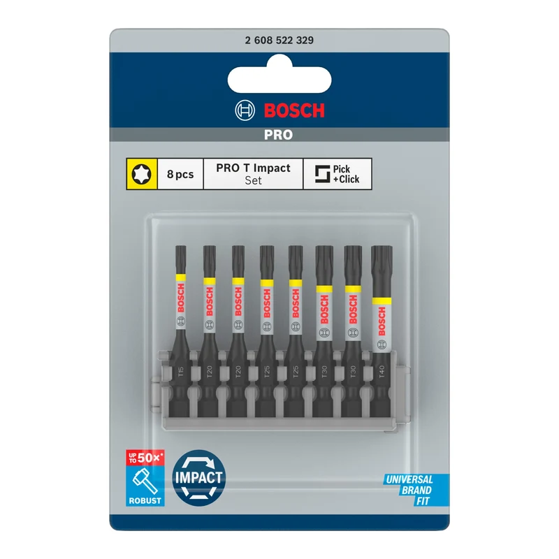 Bosch PRO Impact T Schrauberbit 55 mm Torx 8 tlg. ( 2608522329 ) T15 / T20 / T25 / T30 / T40