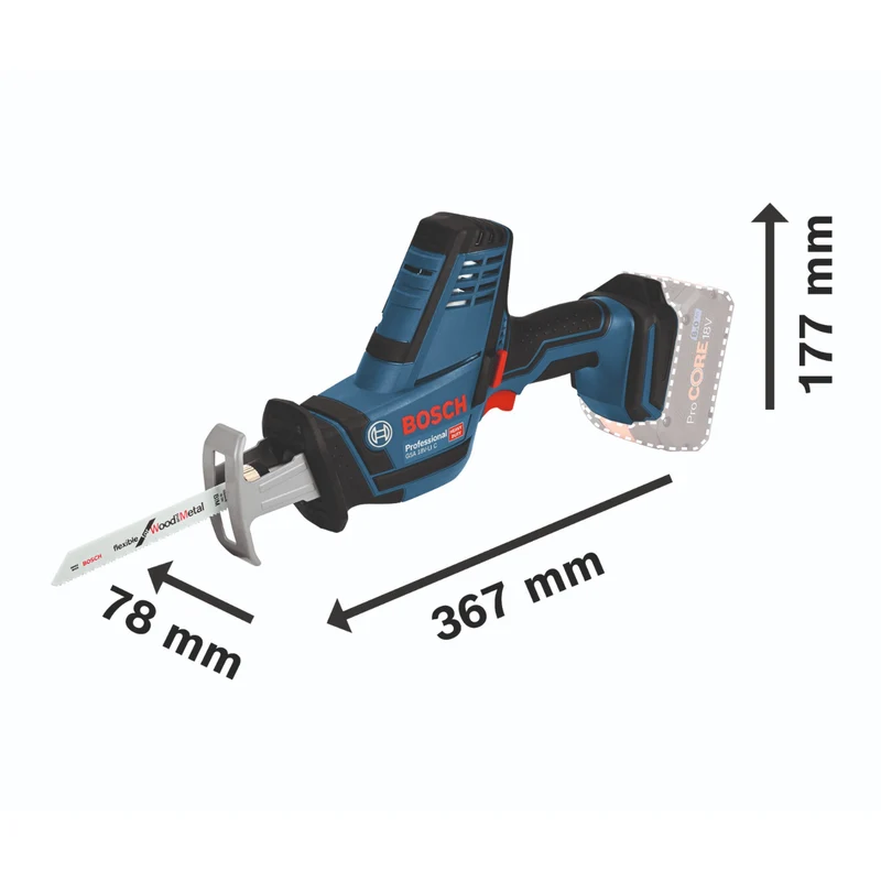 Bosch GSA 18V-LI C Professional Akku Reciprosäge Säbelsäge 18 V Solo ( 06016A5004 ) - ohne Akku, ohne Ladegerät