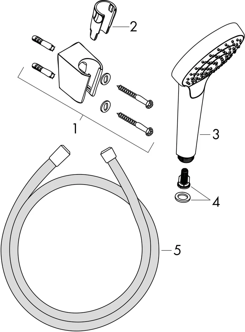 HANSGROHE Brauseset CROMA SELECT S 1jet Isiflex Brauseschlauch weiß/chrom