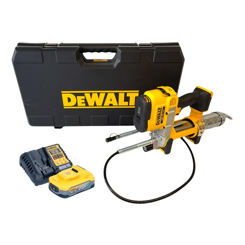 DeWalt DCGG 571 H1K Akku Fettpresse 18 V + 1x Powerstack Akku 5,0 Ah + Ladegerät