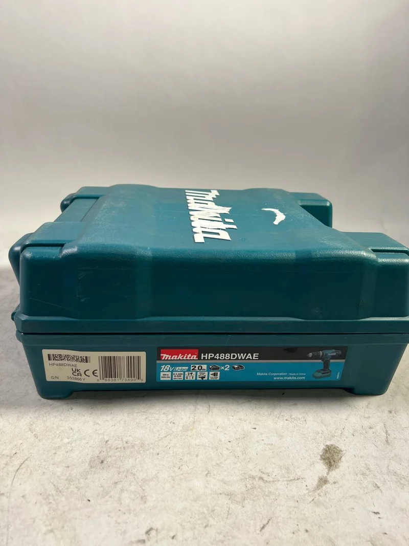 Makita HP 488 DWE Akku Schlagbohrschrauber 18 V, 2x Akku,Ladegerät,Koffer - Unvollständig