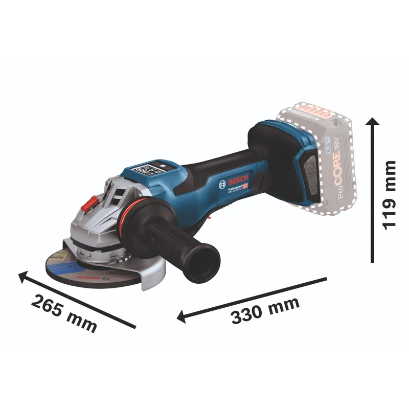 Bosch GWS 18V-15 PSC Professional Akku Winkelschleifer 18 V 125 mm BITURBO Brushless + 1x Akku 5,0 Ah + Ladegerät