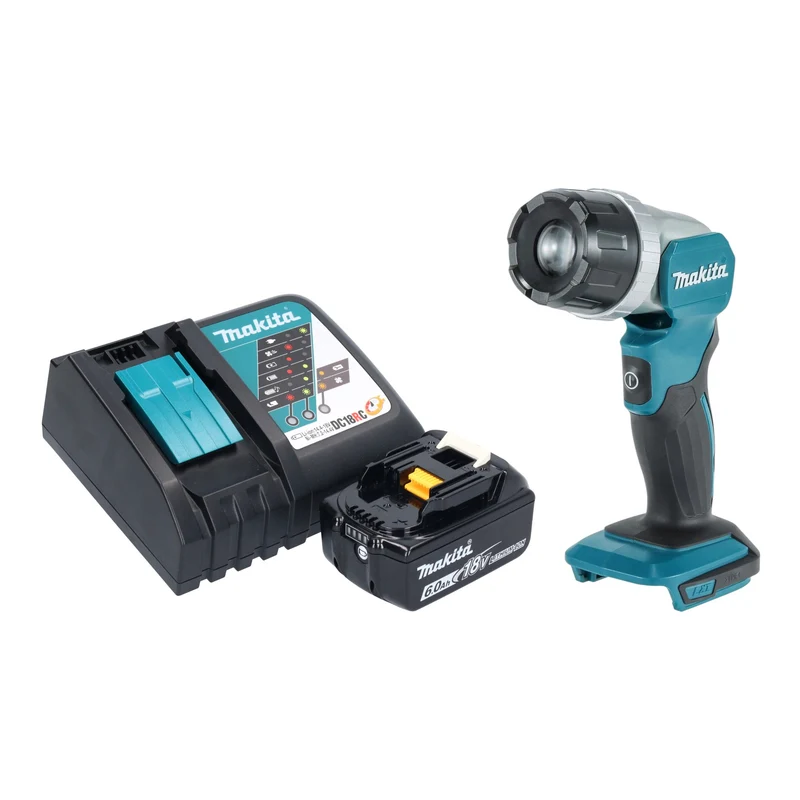 Makita DML 808 RG1 Akku Handstrahler 14,4 / 18 V 190 lm LED + 1x Akku 6,0 Ah + Ladegerät