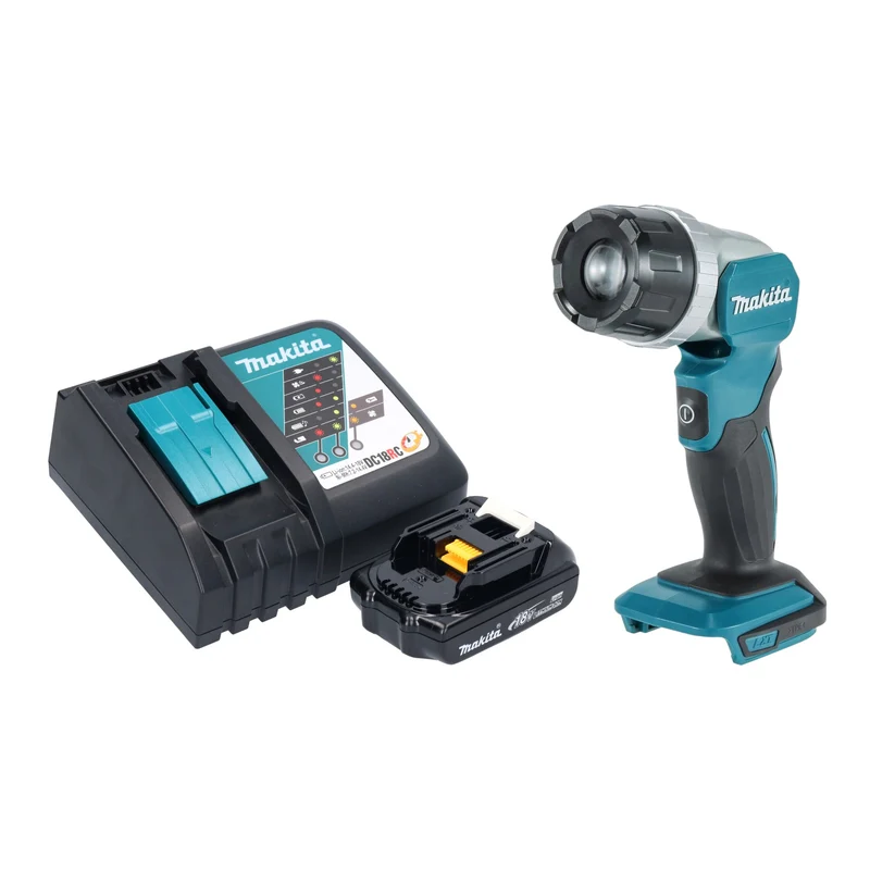 Makita DML 808 RY1 Akku Handstrahler 14,4 / 18 V 190 lm LED + 1x Akku 1,5 Ah + Ladegerät