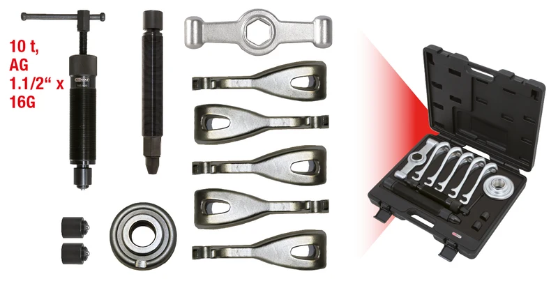 KS TOOLS Universal Radnabenabzieher- und Gelenkwellenausdrücker, 11-tlg ( 700.1400 )