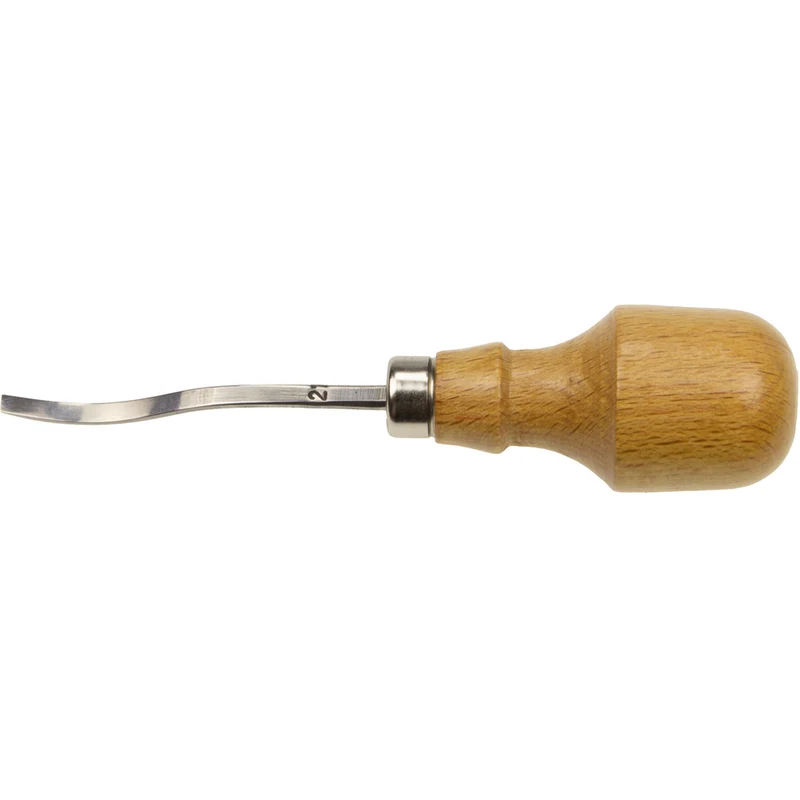 Gekröpftes Mikro-Balleisen, lang mit Palm-Chisel-Heft
