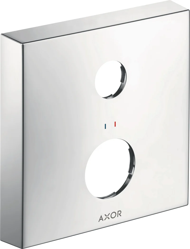 AXOR Verlängerungsrosette eckig 2-Loch Pfeil Chrom – 18 mm höher, 33 mm Verlängerung