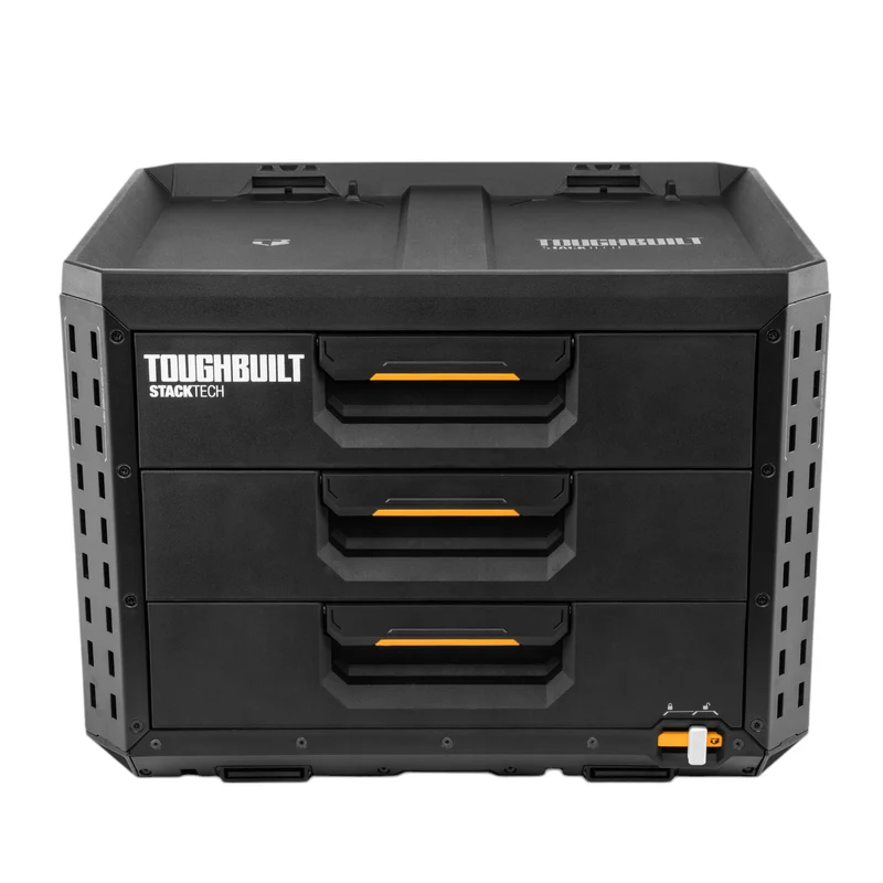 Toughbuilt STACKTECH TB-B1-D-70-3 XL Werkzeugkiste Box mit 3 Schubladen 53 x 40 x 39 cm + 22x Trennwand