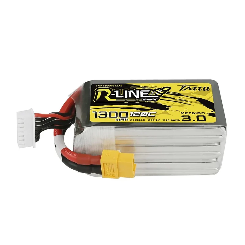 Tattu R-Line Version 3.0 1300mAh 22.2V 120C 6S1P Lipo Akku mit XT60 Stecker