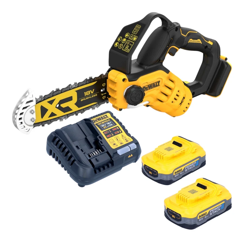 DeWalt DCMPS 520 H2 Akku Astsäge 18 V 20 cm Brushless + 2x Powerstack Akku 5,0 Ah + Ladegerät