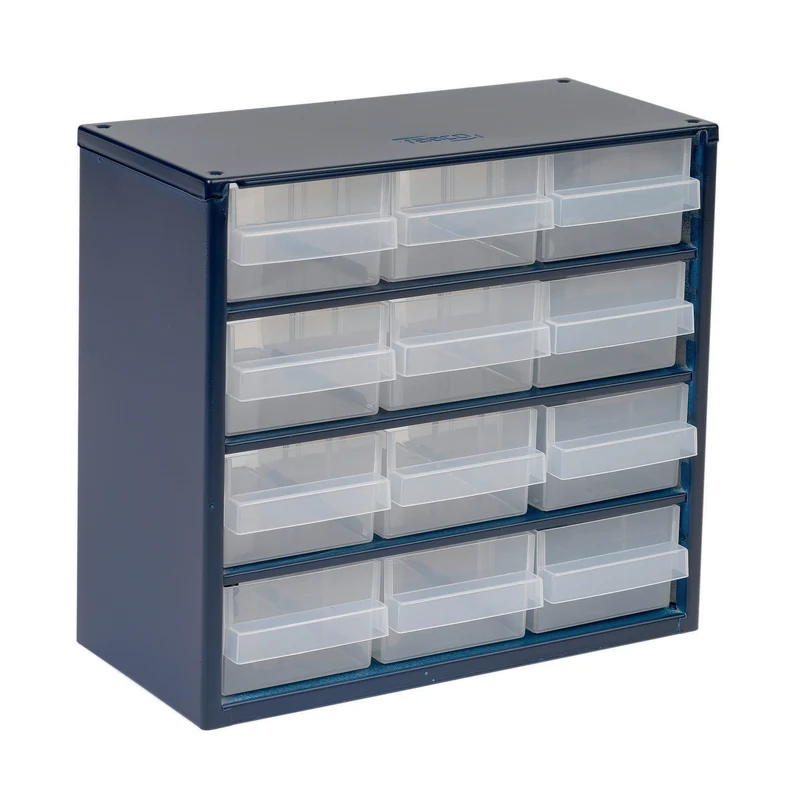 RAACO Kleinteilemagazin Stahlmagazin 612-02, 12 Schubladen, 306x150x283 mm
