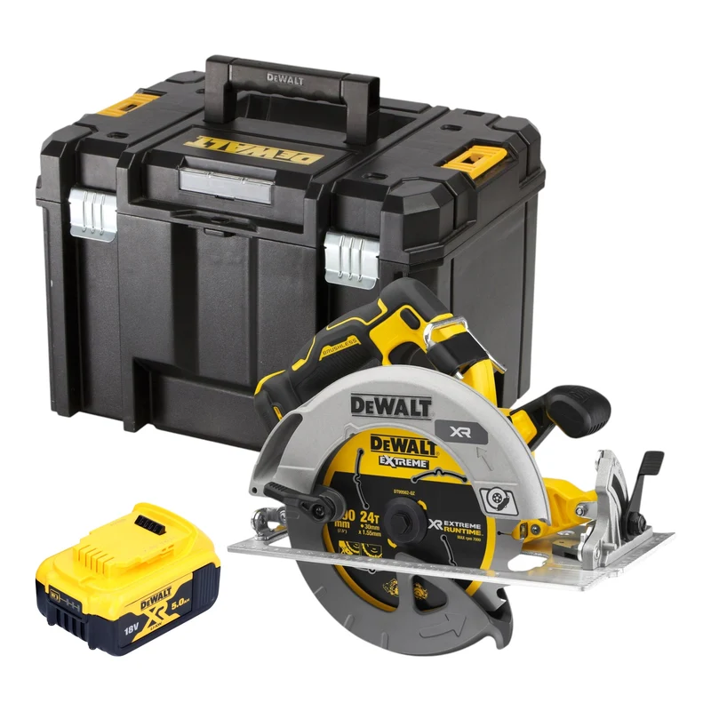 DeWalt DCS 573 NT Akku Handkreissäge 18 V 190 x 30 mm Brushless + 1x Akku 5,0 Ah + TSTAK - ohne Ladegerät