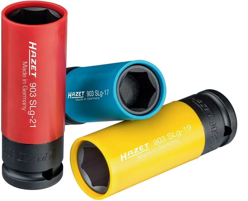 HAZET Kraftschraubersatz 903SPC/3 3-tlg. 1/2 Zoll 6-kant, Schlüsselweiten 17/19/21 mm, lange Ausführung