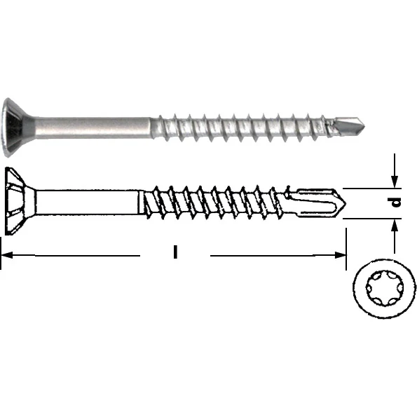 SPARIBO Spanplattenschraube Senkkopf mit Fräsrippen und Bohrspitze (TX, Edelstahl A2)