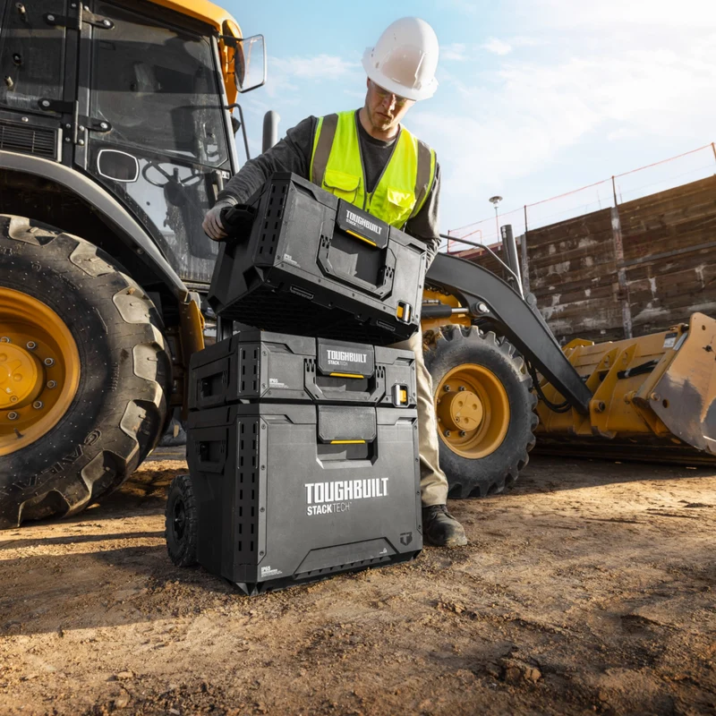 Toughbuilt STACKTECH TB-B1S3-B-70R Werkzeugkisten Set mit Rollen 3 tlg. IP65 86 x 56 x 40 cm