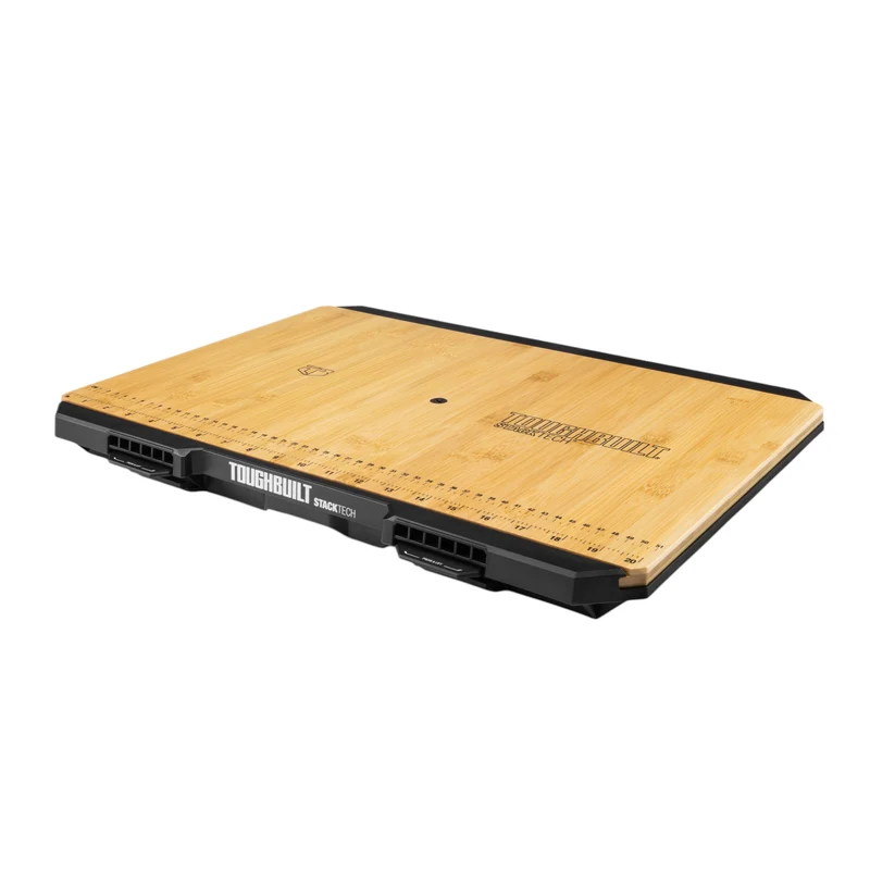 Toughbuilt STACKTECH TB-B1-A-10 Bambus Arbeitsplatte mit Maßanzeige 42,5 x 41 x 5 cm