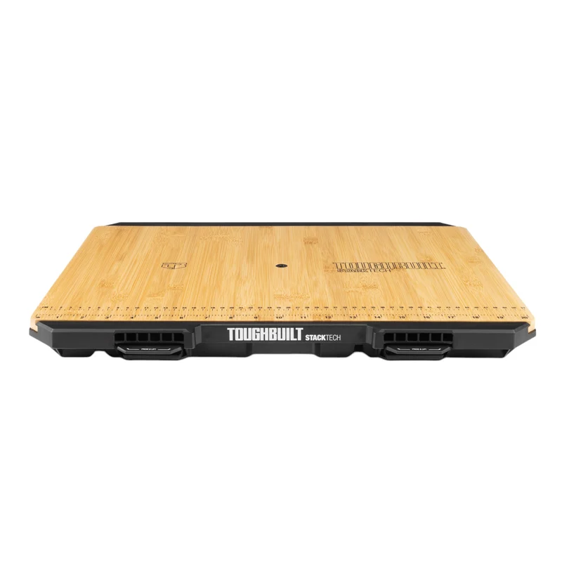 Toughbuilt STACKTECH TB-B1-A-10 Bambus Arbeitsplatte mit Maßanzeige 42,5 x 41 x 5 cm